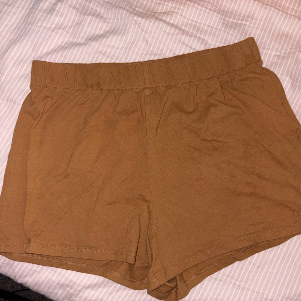 wild fable Casual Elastic-Waist Tan/Brown Athletic Shorts